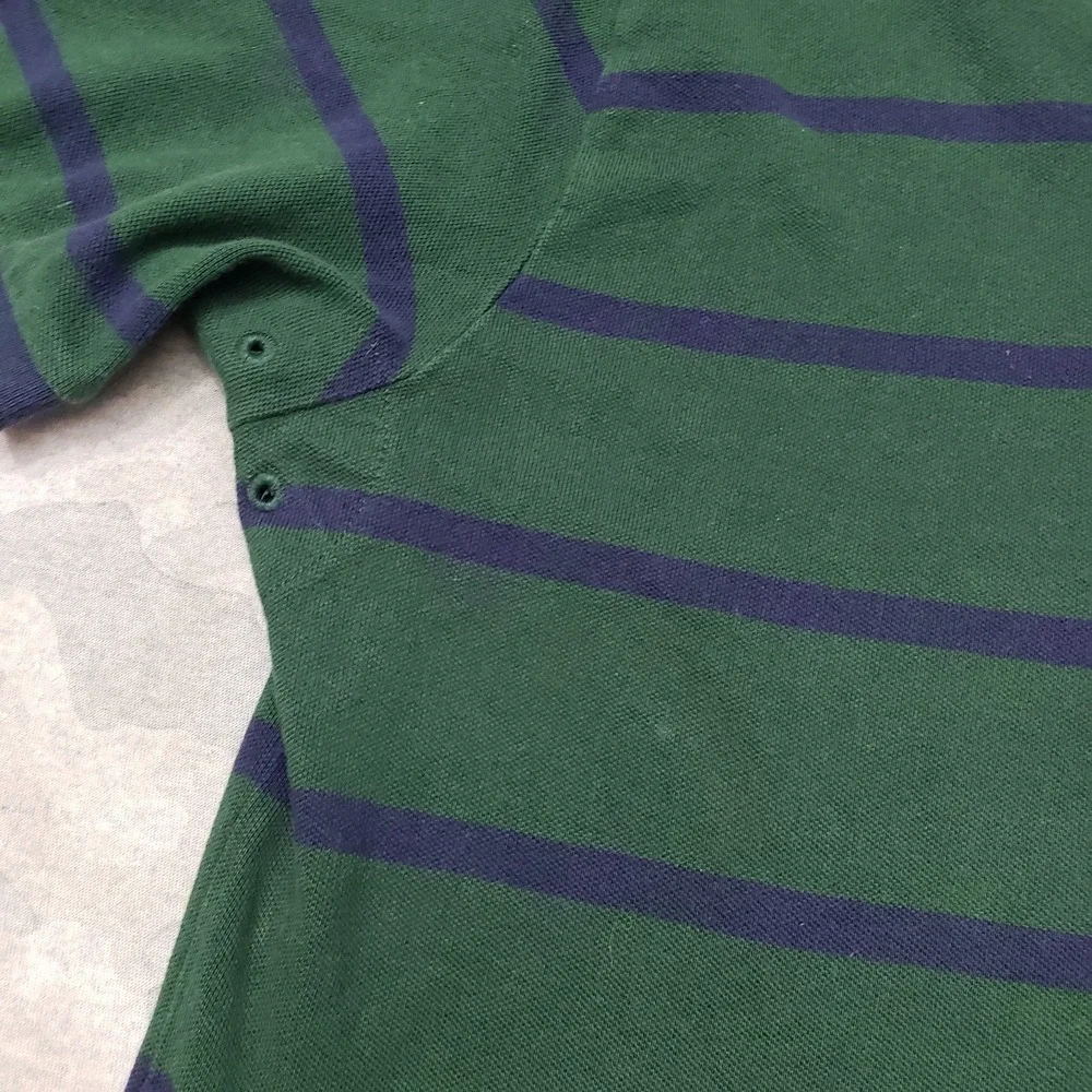 Polo Ralph Lauren Polo Shirt Mens XL‎ Green Short Sleeve Striped Preppy Academia